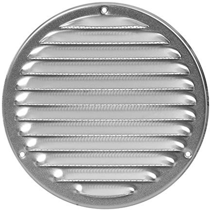 160mm Aluminium Lüftungsgitter mit Insektenschutz - Rund Metall Abluftgitter - Abluft Zuluft Gitter