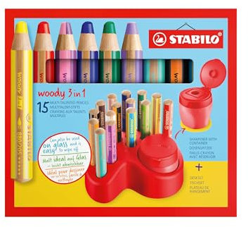 STABILO - Premium-Tischset - woody 3 in 1-15er Pack - 10x woody 3 in 1