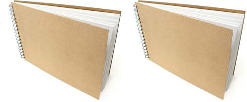 Artway Enviro - Skizzenbuch mit Spiralbindung - 100% Recycling-Zeichenpapier - Hardcover - 35 Blatt mit 170 g/m² - A4 Querformat (Packung mit 2)