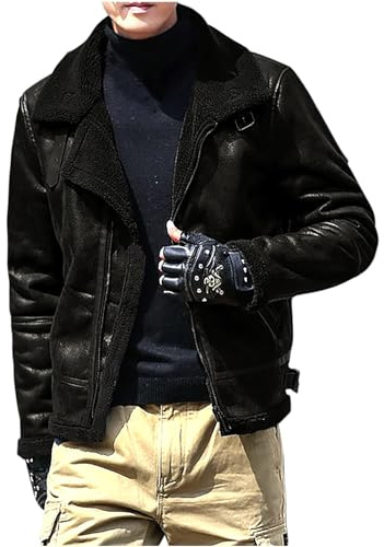 NUSGEAR Chaqueta de cuero Hombre Otoño Invierno Moda Abrigo Chaqueta Deportivo PU bomber cremallera impermeable moto bolsillo Outwear Tops cálida gótico punk Clásico Talla grande 2024