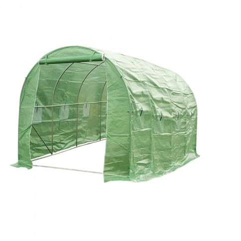 GRINDI IN THE GARDEN - Folientunnel, Gartengewächshaus, Pflanzenhaus - PE Folie (140 g/m2), 4x2m, grün - für Garten, Balkon und Terrasse, Winterfest, Stabil & Einfach zu Montieren - Oxalis II