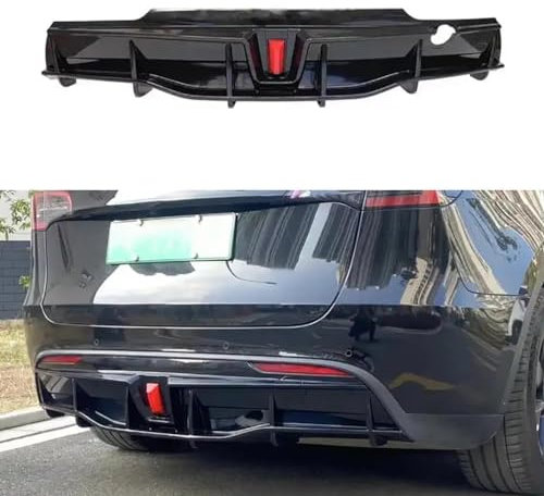 THOMIX Auto Heckstoßstange Diffusor für Tesla Model Y,Spoilerlippe Heckdiffusor,Auto Heckspoiler Heckstoßstange Lippe Hecklippe des Fahrzeugs Auto Zubehör