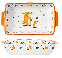 Cocotte for four, 2 pièces, grand plat à lasagnes individuel profond, plat à four en céramique, plat de service, plat de cuisson rectangulaire, plaque de cuisson en céramique, plats de cuisson à rôtir