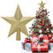 Corona para árbol de Navidad, punta de árbol de Navidad, punta de árbol de Navidad con purpurina discreta, decoración de estrella brillante, punta para árbol de Navidad