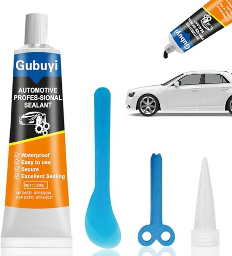 Gubuyi Silicone Nero per Auto, Silicone Nero Alte Temperature,100ml Sigillante Vetri Auto,Gomma Liquida Nera, Sigillare Carrozzerie,Luci per Auto,Tetti, ECC