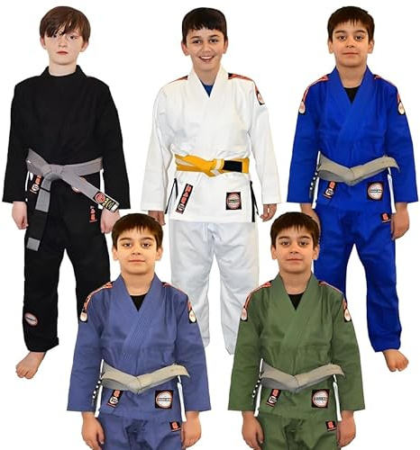 MAR INTERNATIONAL BJJ Gi for Kids, Child, Boys, Girls, Unisex, Brazilian Jiu Jitsu Gi, Uniform Kimonos 350-GSM, Sweat-Wicking Fabric, Cold Machine Washable, IBJJF Compliant