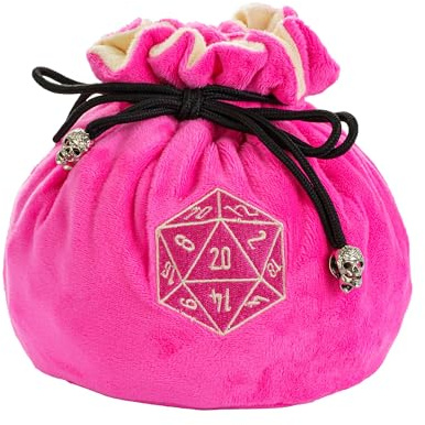 cusdie Hög kapacitet sammet tärningspåsar 200+ tärningshållare för DND RPG MTG Game Dices Collection, Rosa, Väskorganiserare