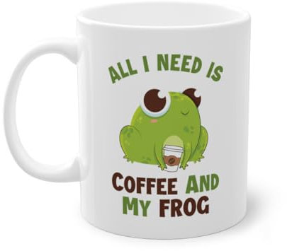 Coffee and my Frog Kröte Froschzüchter Kaffeetasse | Kaulquappe Laubfrosch Frosch Tasse Weiß (02882B)