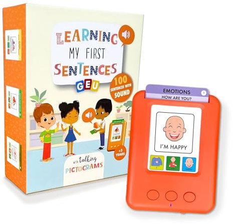 Tarjetas Parlantes Español con Pictogramas | Tarjetas Flash Parlantes | Estimulación del Lenguaje y Apoyo para Aprendizaje del Idioma | Aprendo Mis Primeras Frases - Editorial GEU (Inglés)