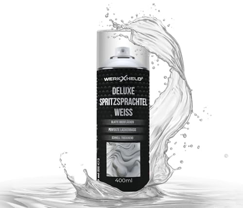 WerkXheld Spritzspachtel Weiß – 400 ml – Perfekte Grundierung für eine Glatte Lackieroberfläche – Haftstark, Schnelltrocknend & Einfach Schleifbar