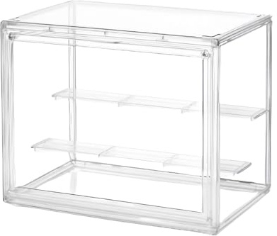 3-stufige Acryl Vitrine für Figuren – Stapelbarer Schaukasten mit Magnetischer Tür, Staubgeschützt für POP! Vinyls, Designer Toys – Verstellbare Regale (27x22x18 cm)