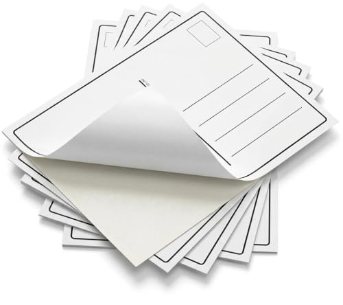 Blanko Postkartenaufkleber | Aufkleber für Postkarten (9,5x14,5cm) quer, Foto PostkartenEtiketten |, selbsklebende, beschreibbare Aufkleber. Blanko Karten