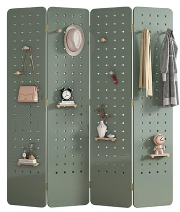 IYUESQ Panel Divisor de ambientes de 3/4 Paneles, mampara Plegable de Madera para exhibición, Ideal para ferias de artesanía y Eventos minoristas (Verde, 180 x 40 cm, 4 Paneles)