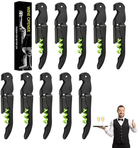 10 Stück Profi Kellner Wein messer besteck Bottle Opener Schwarz Grün