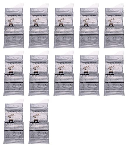 Sirxlevcy 12 PièCes SéRies D'Urine d'urgence Portables Jetables 700 ML, Sac de D'Urinoir de Toilettes pour Le Camping, Les Voyages, la Voiture, Les, Les Femmes, Les Enfants