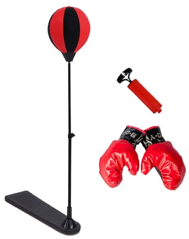Chaies Boxsack mit Ständer – Boxsack, höhenverstellbar, mit Handschuhen und Basis | stabiles Fitness-Set, Sport-Spielzeug 3 10 Jahre Mädchen Indoor Outdoor | für Haus Garten