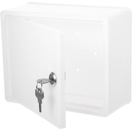 MUCKLILY Caja para Leche de Pared Resistente Lluvia Cerradura Plástico Duradero Color Blanco para Exteriores y Entrega de Leche