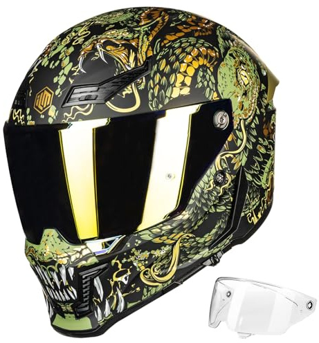 ILM Casque Moto Intégral pour Homme et Femme Dot ECE22.06 à Double Visière Pinlock Modèle MF509