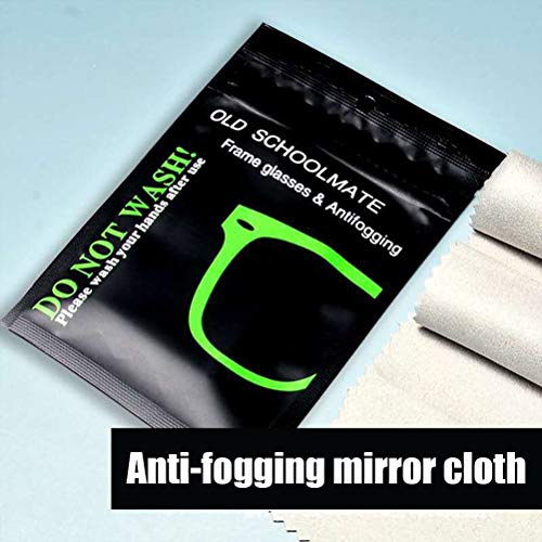 POENVFPO 5 Pièces Lingettes Antibuée pour Lunettes, Chiffon Désembueur en Daim Réutilisable, Nettoyant pour Lentilles de Haute qualité pour Lunettes, de Natation, Objectif d'appareil Photo (Black)