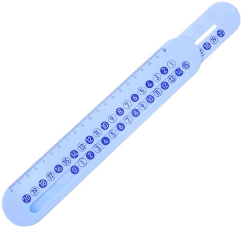 FUNNETOYU Regla de Números para Aprendizaje de Matemáticas en Niños, Material Plástico Azul, Desarrollo de Habilidades Matemáticas para Uso en Jardín de Infancia y Hogar