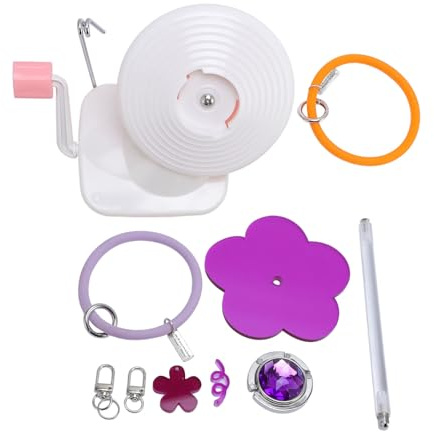 RASTKY Avvolgitore di Filo Azionato con Morsetto da Tavolo per Maglieria con Supporto da Polso, Avvolgitore di Filo Portatile, di Rotante (Viola)