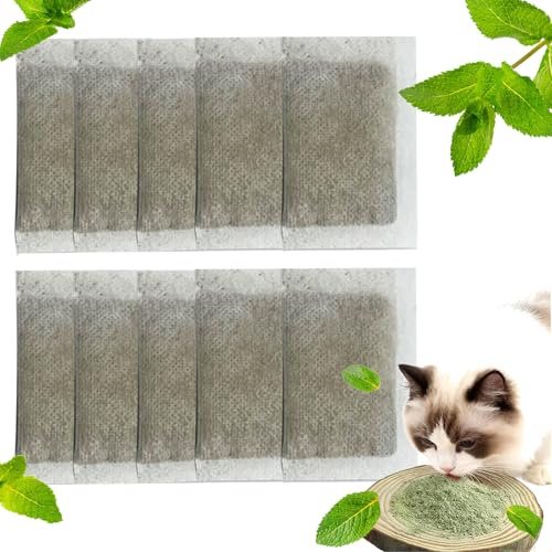 Bio Katzenminze Beutel Für Katzenspielzeug,10 Stück Katzenminze Teebeutel 5g,Katzenminzes Mit Befüllbarem Säckchen,Katzenminzes Nachfüllpads,Katzenminzentee Zur Wasseranregung Für Katzen Innenbereich