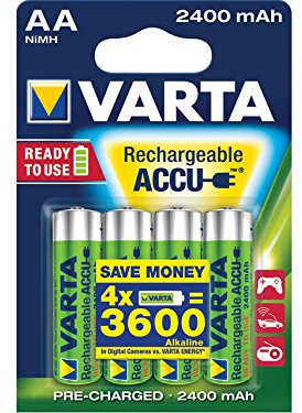 Varta 32236 Batterie Ricaricabili Power Play, Stilo, Aa, 2400 mAh, Confezione da 4