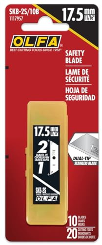 OLFA SKB-2S/10B - Pack de 10 cuchillas trapezoidales 17,5 mm de acero inoxidable