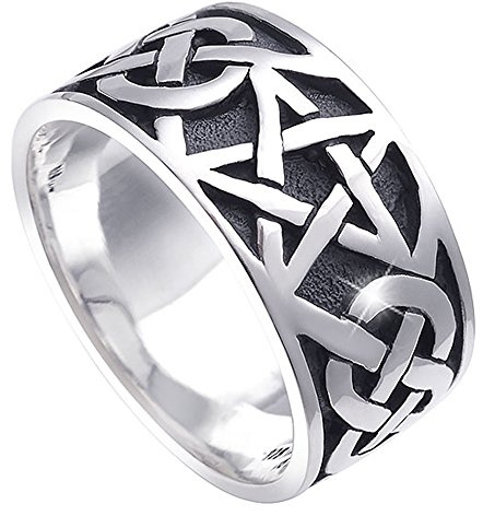 MATERIA by Matthias Wagner Pentagramm Ring 925 Silber antik breit keltisch für Damen Herren 7,2g
