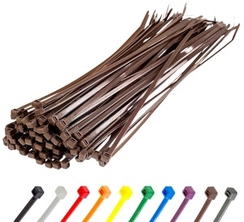 Gocableties Kabelbinder Braun 1000 Stück 370 x 4,8 mm UV-beständig | 22,2 kg Zugfestigkeit, UV-beständig