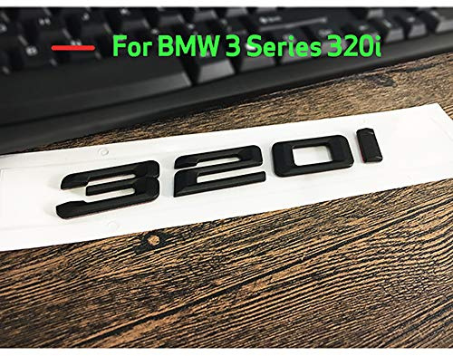ontto Matt Schwarz ABS Auto Buchstaben Nummer Anzahl Wort Kofferraum hinten Emblem Embleme Abzeichen Aufkleber Brief Stamm Deckel für 3 Serie 318i 320i 320Li 323i Dekoration Zubehör Aufkleber