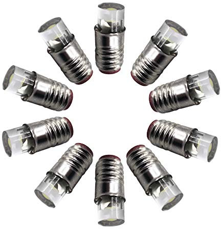 Ruiandsion 10 lampadine LED E5 con base a vite E5 E5.5, lampadina LED da 6 V per luci Modle Train, bianco caldo