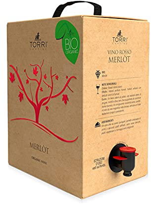 Vino rosso Bag In Box Merlot Biologico 5 Litri