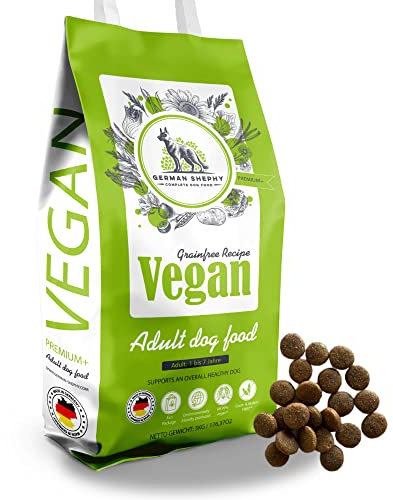 German Shephy Vegan Dog Food | 5kg | Veganes Hunde Trockenfutter | Hypoallergenes Hundefutter trocken getreidefrei, im Sack für Junghunde, Erwachsene & Senior, sowie Allergiker