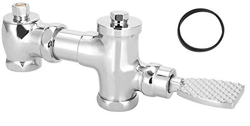 Hapivida WC-Druckspüler Messing Urinal-Spülventil mit Fuß Pedal Automatisches Chrom-Versorgungsarmaturen für Büro-Hotel-Badezimmer
