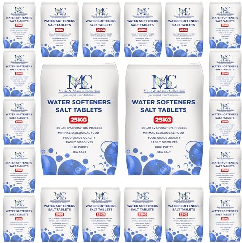 MAC 25 Kg Salt Tablets | Water Softener | Food Grade | Compatible to All Water Softener Machines 100% Genuine British Salt Tablet, Tablet Salt of Premium(20 Bags)