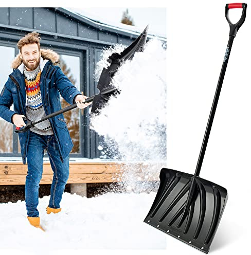 Hecht Profi Schneeschaufel mit leichtem Stahlstiel – Schiebekante mit Stahlprofil – Schaufel im Winter perfekt – Premium Schneeschieber jetzt günstig kaufen