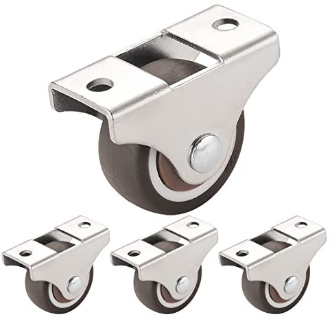 Suwooy Möbelrollen Gummi, Transportrollen Räder, Bockrollen, Rollen Für Möbel, Plattenrollen, Ersatzrollen 25mm 32mm 38mm 50mm, Leise/Abriebfest/Nicht Drehend Möbelrollen,25mm