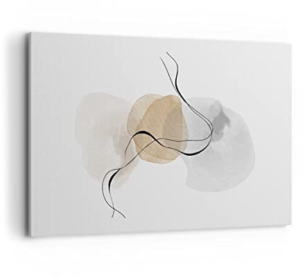 Wandbilder Dekoration Wohnzimmer Abstrakt minimalistisch Aquarell Bilder auf Leinwand 120x80cm Leinwandbild Schlafzimmer Deko Wand Kunstdruck Art Groß XXL Wanddeko Bild Wall Decor Canvas AA120x80-4827