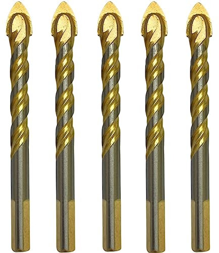 RENNIE TOOLS - Confezione da 5 punte per trapano per piastrelle da 11 mm, per l'uso su piastrelle in porcellana, cemento, pareti di mattoni, vetro, plastica, cemento e legno (11 mm)