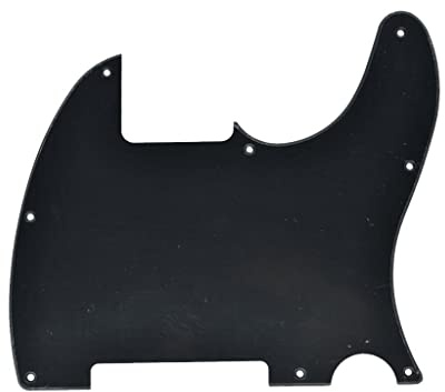 KAISH 8 fori Tele Blank Guitar Pickguard Tele Pick Guard Scratch Plate per Telecaster Esquire Nero Opaco 1 Ply