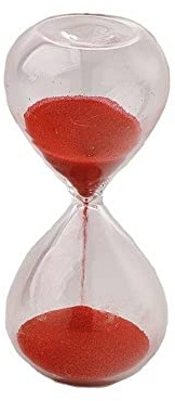 Clessidra da bomboniera altezza 10cm timing 3 minuti circa sabbia di vari colori bomboniere per cerimonia articolo regalo (Sabbia Rossa)