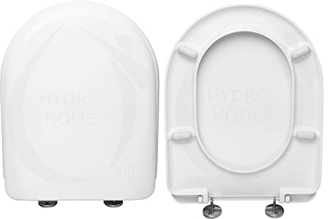 HYDRO HOME - Asiento para inodoro (plástico), color blanco y transparente