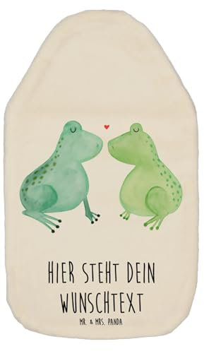 Mr. & Mrs. Panda Personalisierte Wärmflasche Frosch Liebe - Weiß