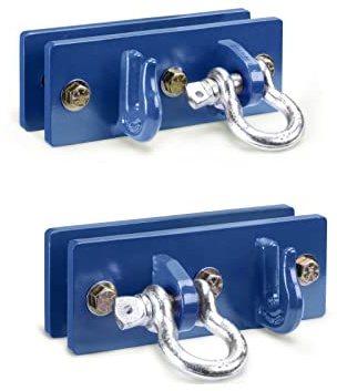 ONECHOI Tractor Bucket Hooks, Bolt On Clevis Mount with 1/2” Shackle, 5/16”Grab Hooks G70 Steel, Shackles Mount with Backer Plate, Heavy Duty Tow Hook for SUV RV UTV Tractors Bucket(Blue)