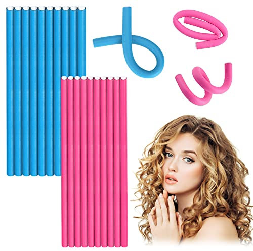 20 Pezzi Bigodini Flessibili per Capelli Senza Calore, Bigodini Morbidi Per Dormire, Rubber Hair Rollers Curlers Magici in Schiuma Flessibile per Capelli Mossi DIY