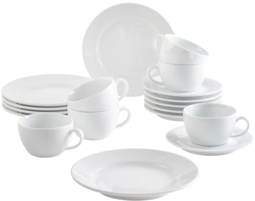 KAHLA 570436A90057C Pronto Kaffeeservice 18tlg. | weißes Kaffeeset für 6 Personen aus Porzellan