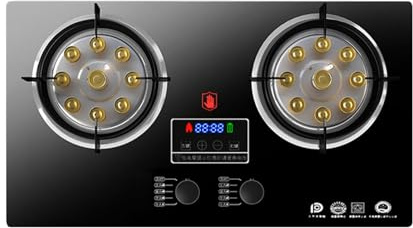 Cuisinière À Gaz De 73 Cm, Avec 2 Brûleurs, Minuterie Double Face, Support À Casseroles En Fonte De Verre Trempé Noir, Avec Protection Contre Les Flammes, Allumage Automatique, Injection Directe De Fl