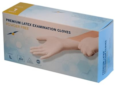 Gedikum Latex-Einweghandschuhe | Größen S-XL | Weiß | Ungepudert | Ideal für Kochen, Putzen, Grillen und mehr | Mehrzweck-, Medizin- und Industrieschutz (L, 1000, stück)