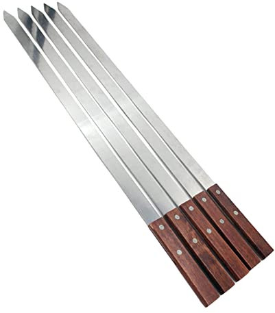 predolo Ensemble de 5 brochettes en Acier Inoxydable pour Barbecue, Accessoires Essentiels pour grillades